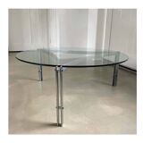 Solid steel and glass coffee table, 1960s