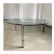 Solid steel and glass coffee table, 1960s