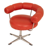 Vintage Swirl Chair in Orange Leatherette