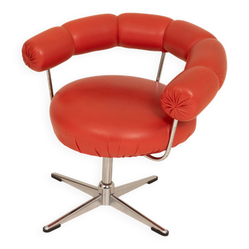 Vintage Swirl Chair in Orange Leatherette