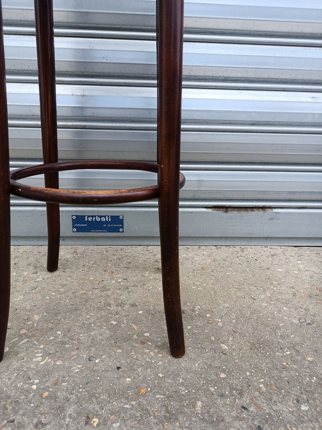 Wooden bistro stool and Baumann canning