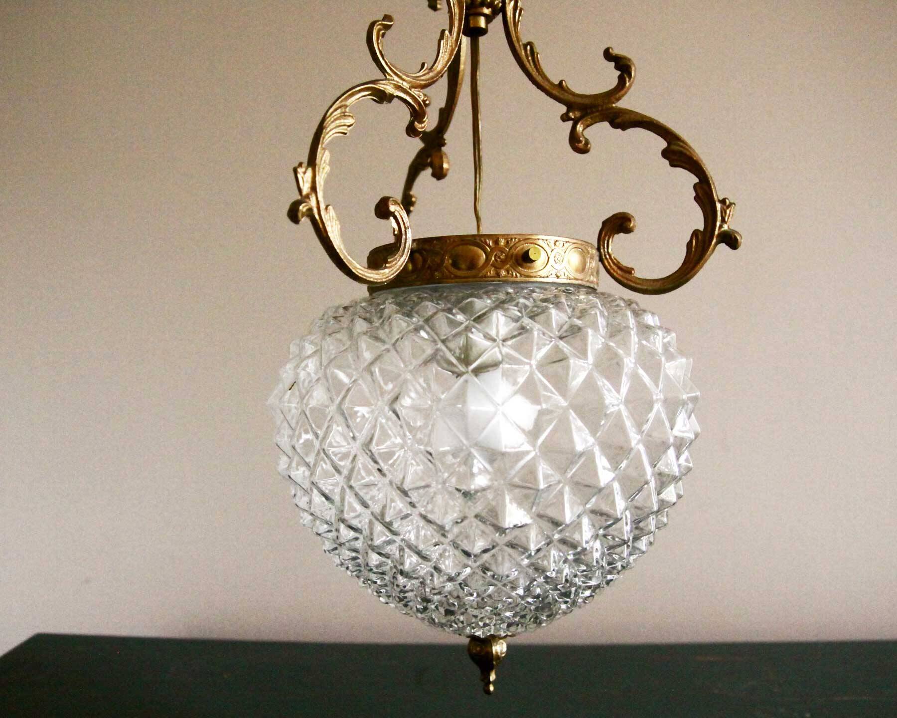 Chiseled glass chandelier