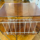 Meuble range disque plexiglas Michel Dumas