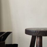 Brutalist wooden farm stool