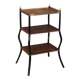 Table d’appoint ancienne en hêtre et métal, Italie, XXe siècle