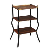 Antique side table in beech and metal, Italy, 20th century
