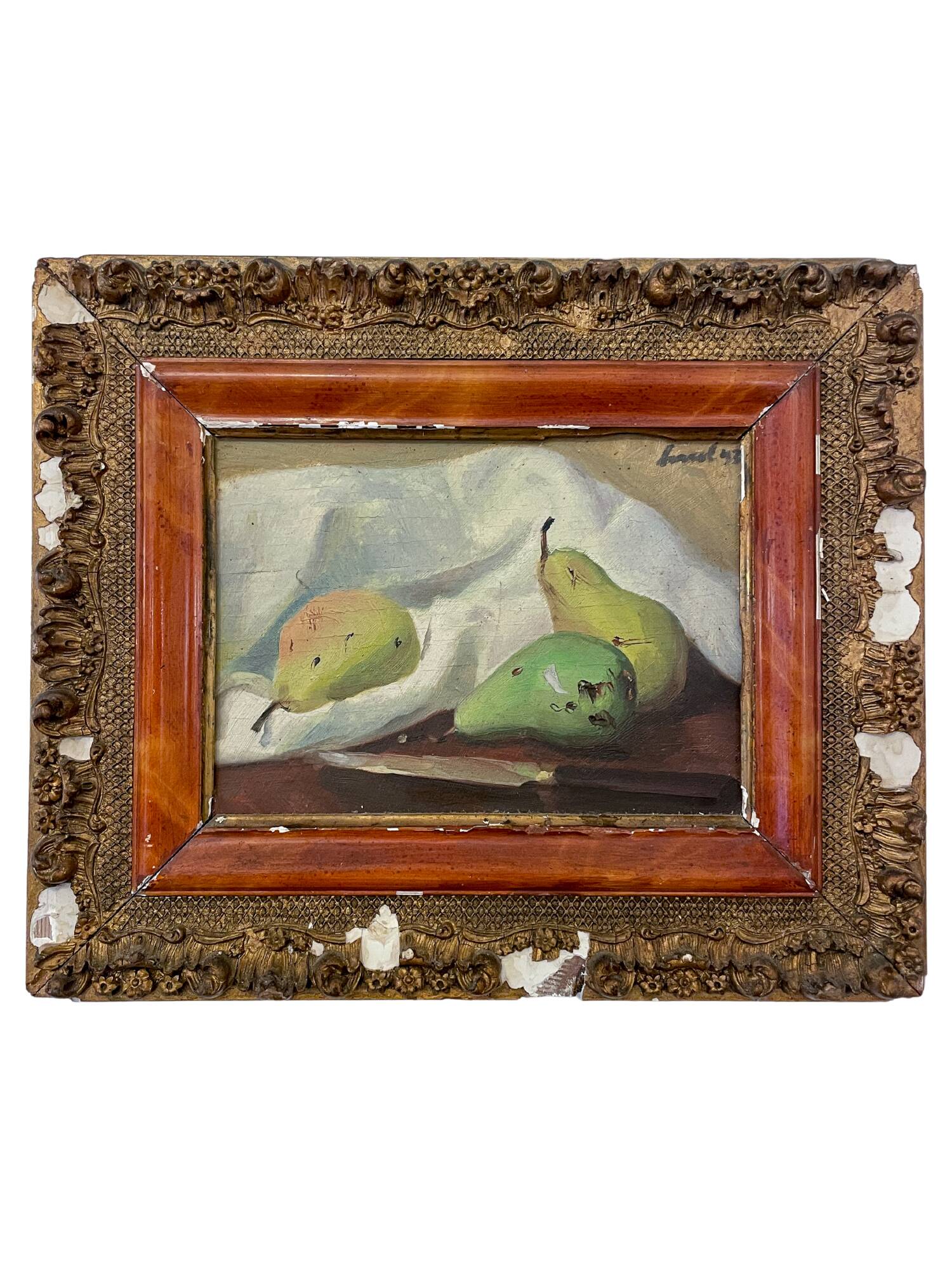 Old painting - Still life with pears