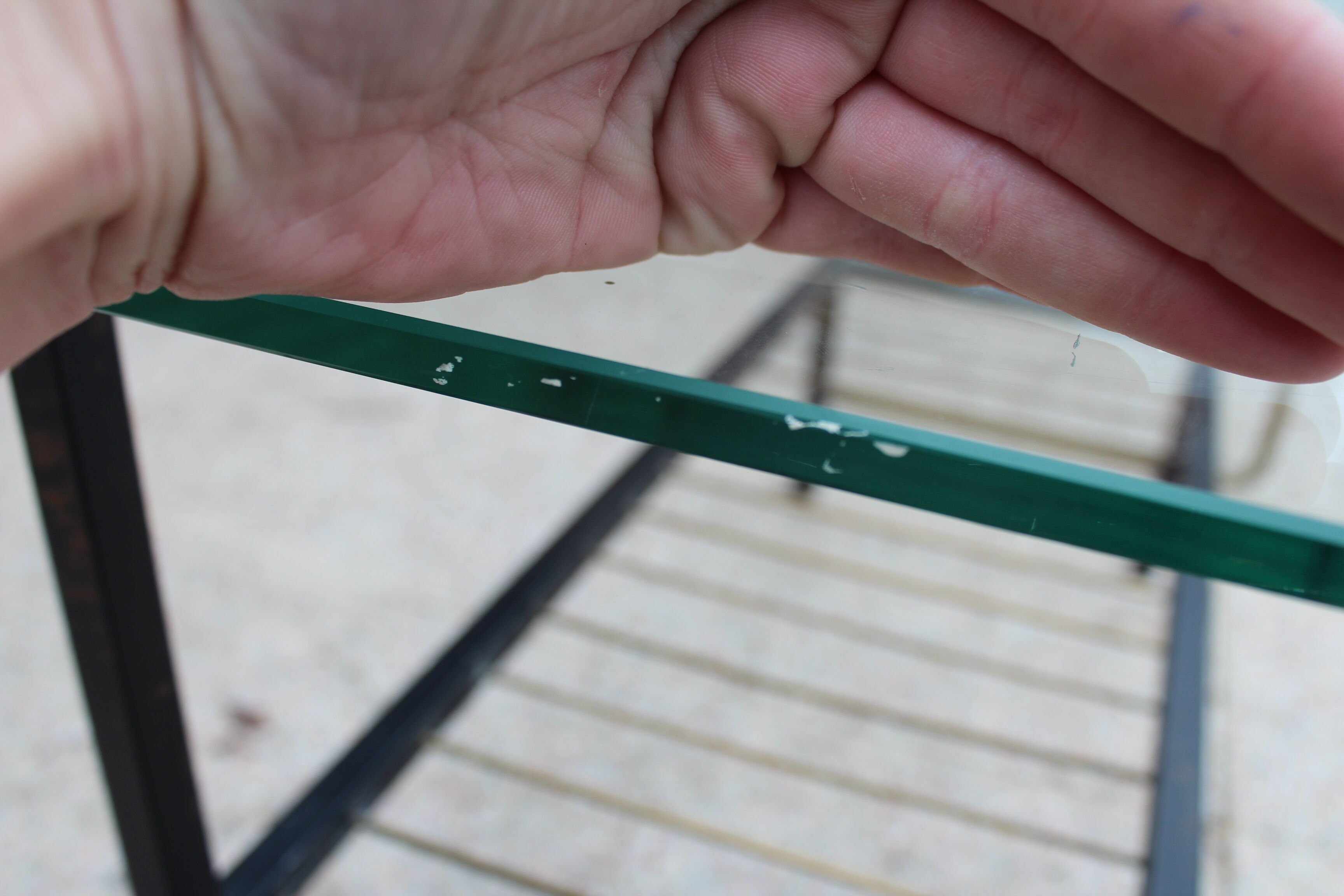 Superb coffee table 1960 metal gold and black plate glass