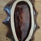 Catchall, small dish in Vallauris ceramic in the shape of a leaf.