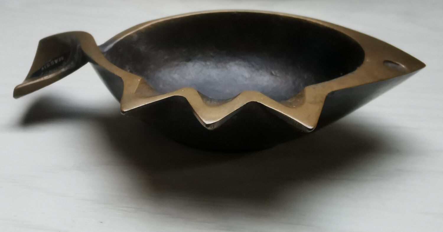 Ashtray bronze fish Jacques Lauterbach