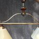Suspension double en verre conique laiton et bois