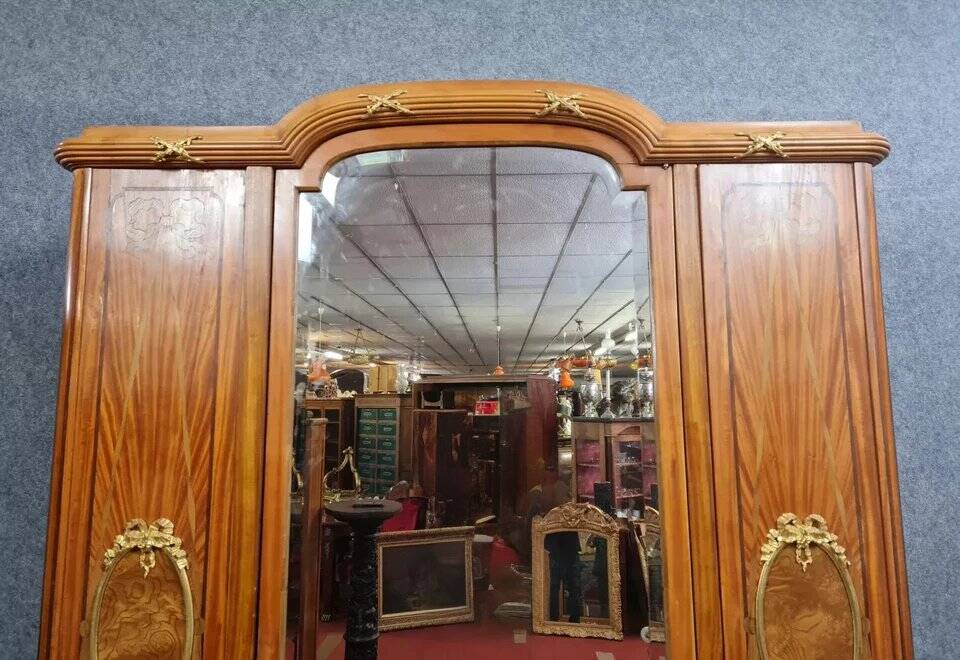 Louis XVI cabinet-bookcase in marquetry, circa 1850-1880