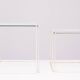 Tables gigognes en verre blanc et transparent Isocele Max Sauze pour le studio Max Sauze