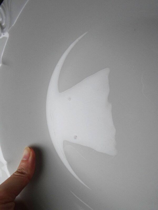 Grand plat de service creux porcelaine fine de Limoges blanche vintage/ancien