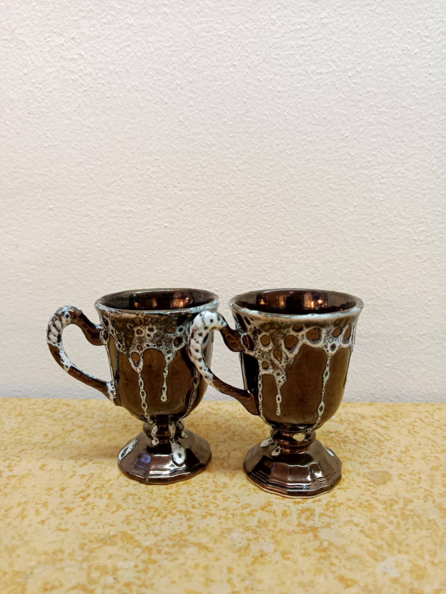 6 vintage mazagrans Sars Poterie