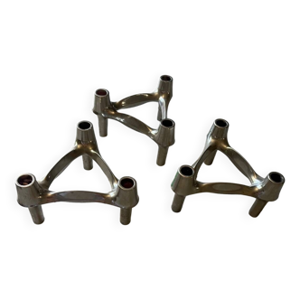 Set of 3 vintage Nagel candlesticks