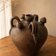 Old gargoyle with 3 spouts, red stoneware, H23cm