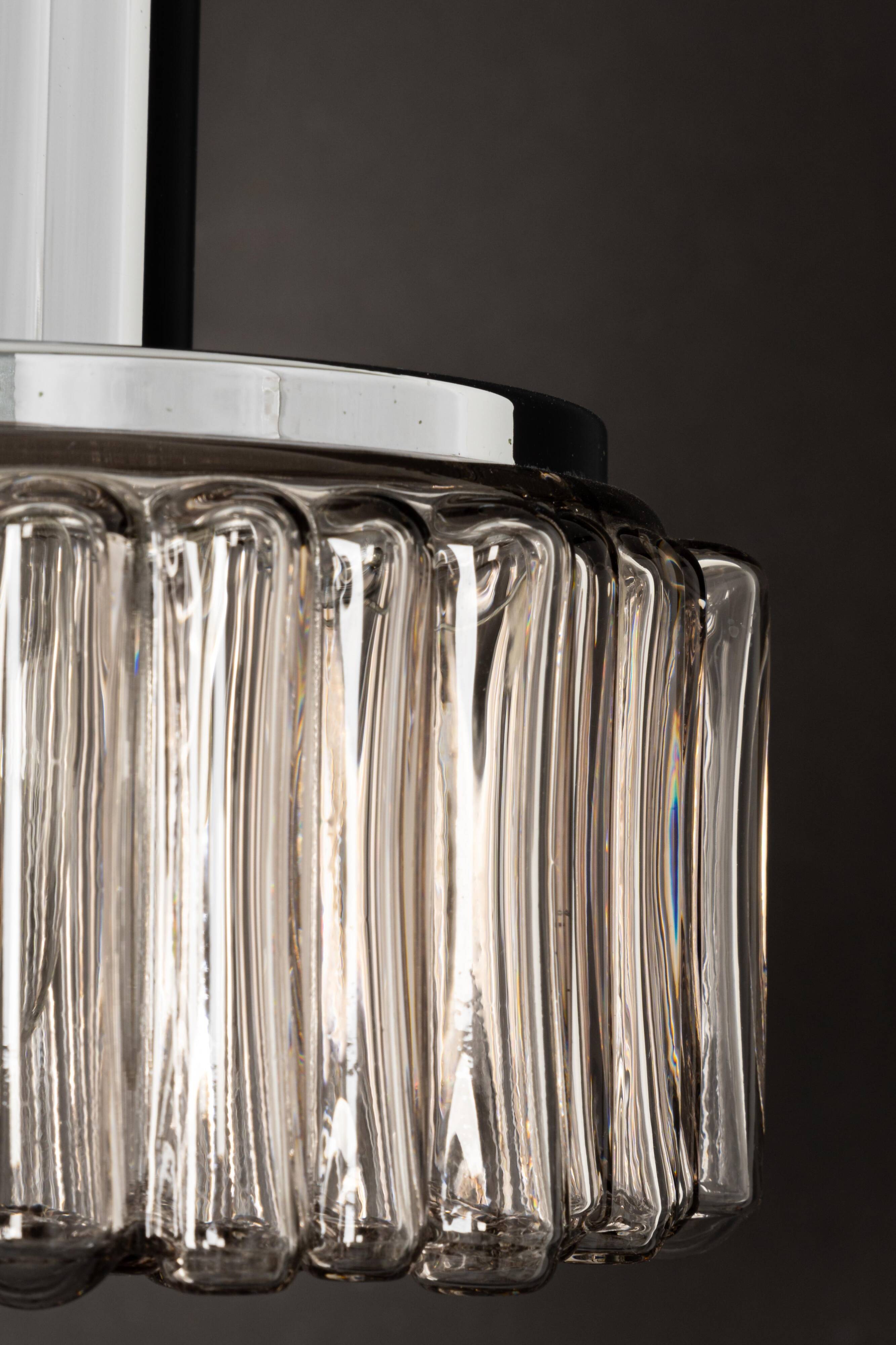 Large glass cascade chandelier designed for Staff Leuchten, Germany, 1970s.