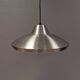 Slim silver-colored hanging lamp with a large diameter. Denmark 1980s