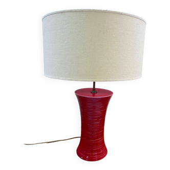 Red ceramic table lamp