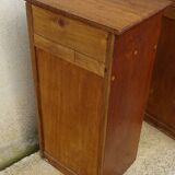 Oak bedside tables, vintage pair
