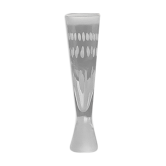 Vase soliflore en cristal taillé main