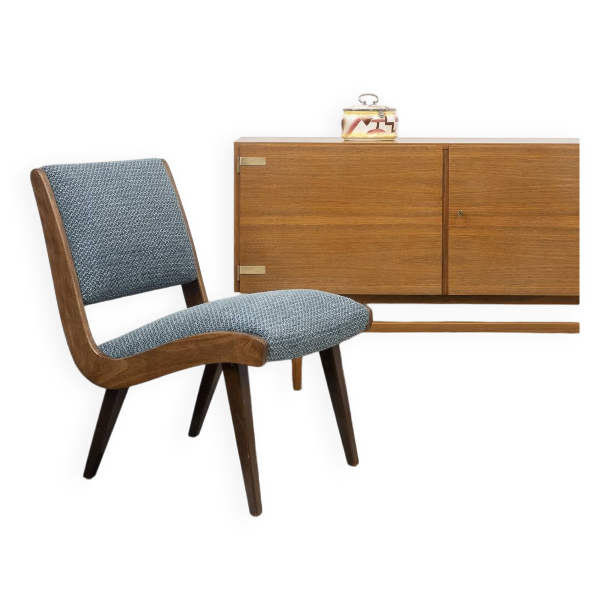 Fauteuil vintage année 50 refait à neuf, dispo 2