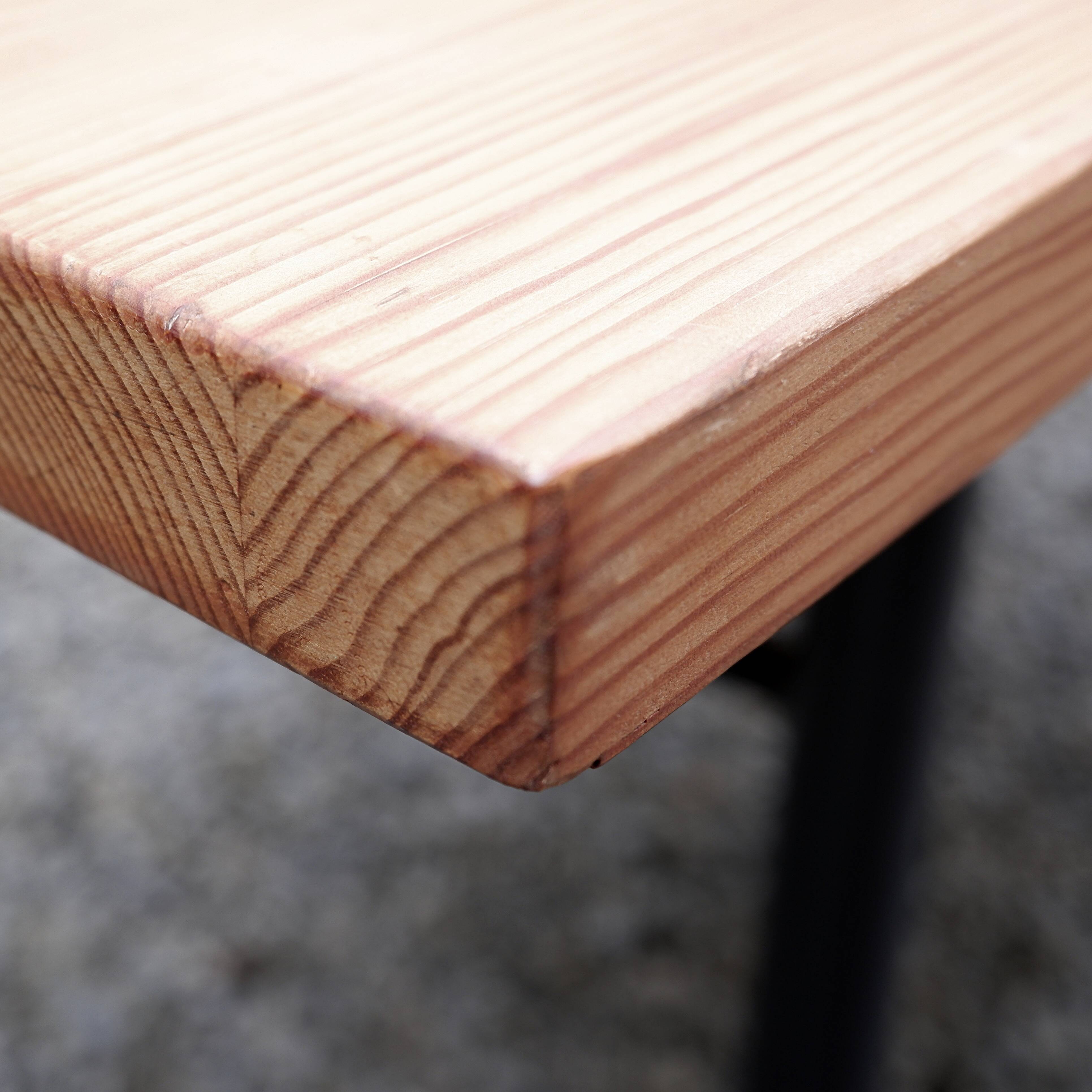 Table/Desk Model "Pirkka" solid pine top - black painted wooden legs Model from the 50's