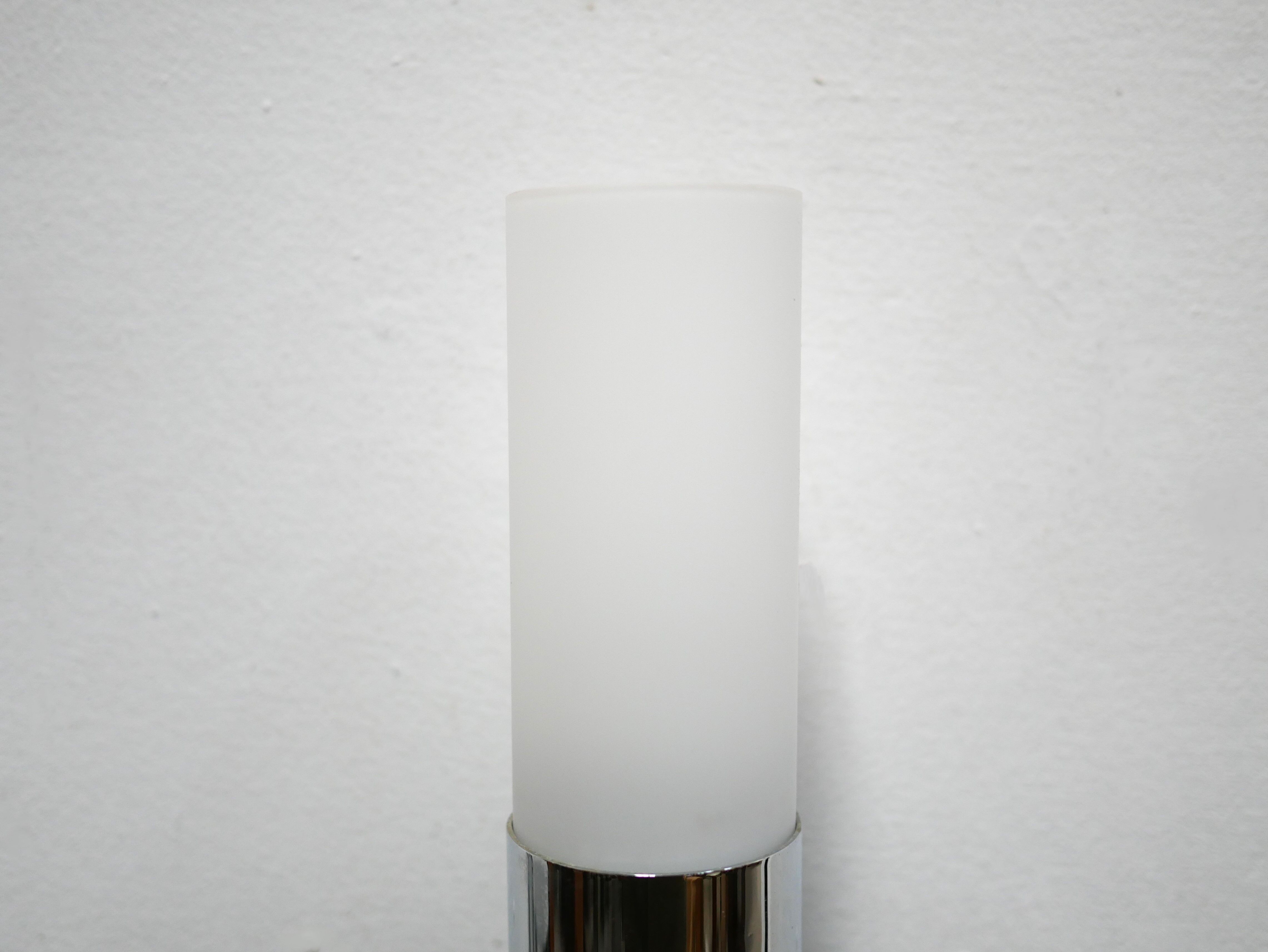 Pair of vintage metal and opaline wall lamps