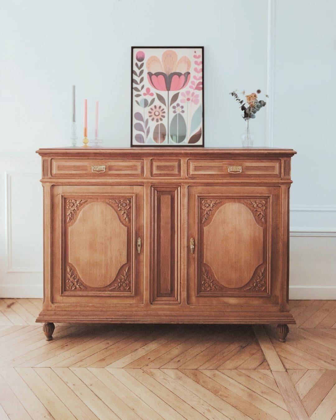 Renovated antique sideboard, country style.
