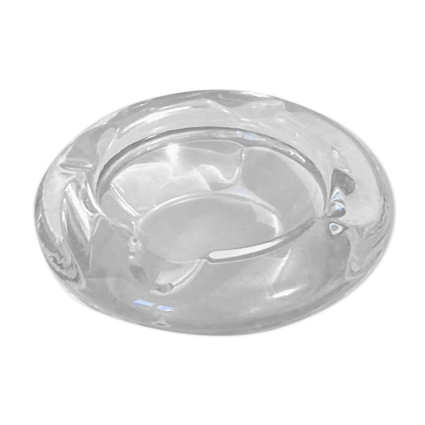 Art deco style thick glass ashtray