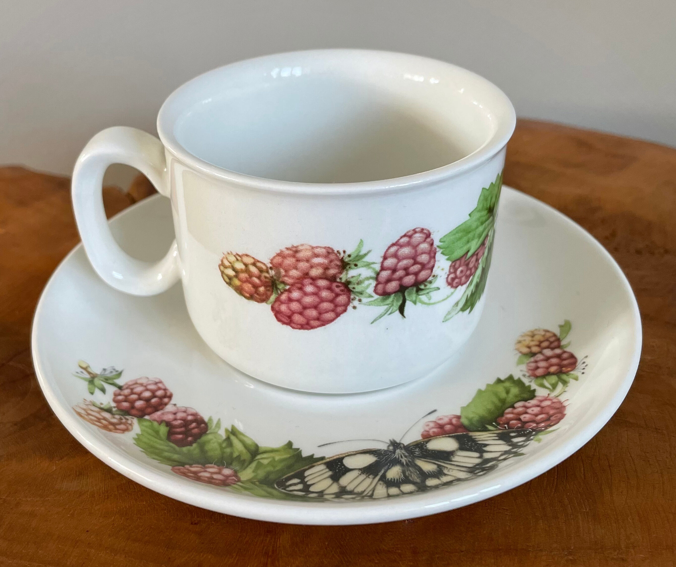 Set of 4 Marjolein Bastin Teacups with Saucers from the "Libelle" Series, J&G Meakin, Wedgwood Group