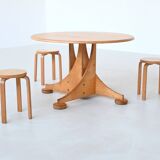 Sjoerd Soeters scuptural dining table in birch Lundia The Netherlands