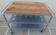 Metallic trolley with wheels, 3 levels with wooden top.