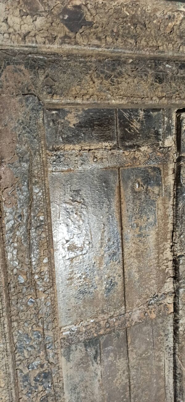 Porte ancienne en bois avec cadre