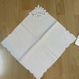 Old openwork embroidered tablecloth + napkins