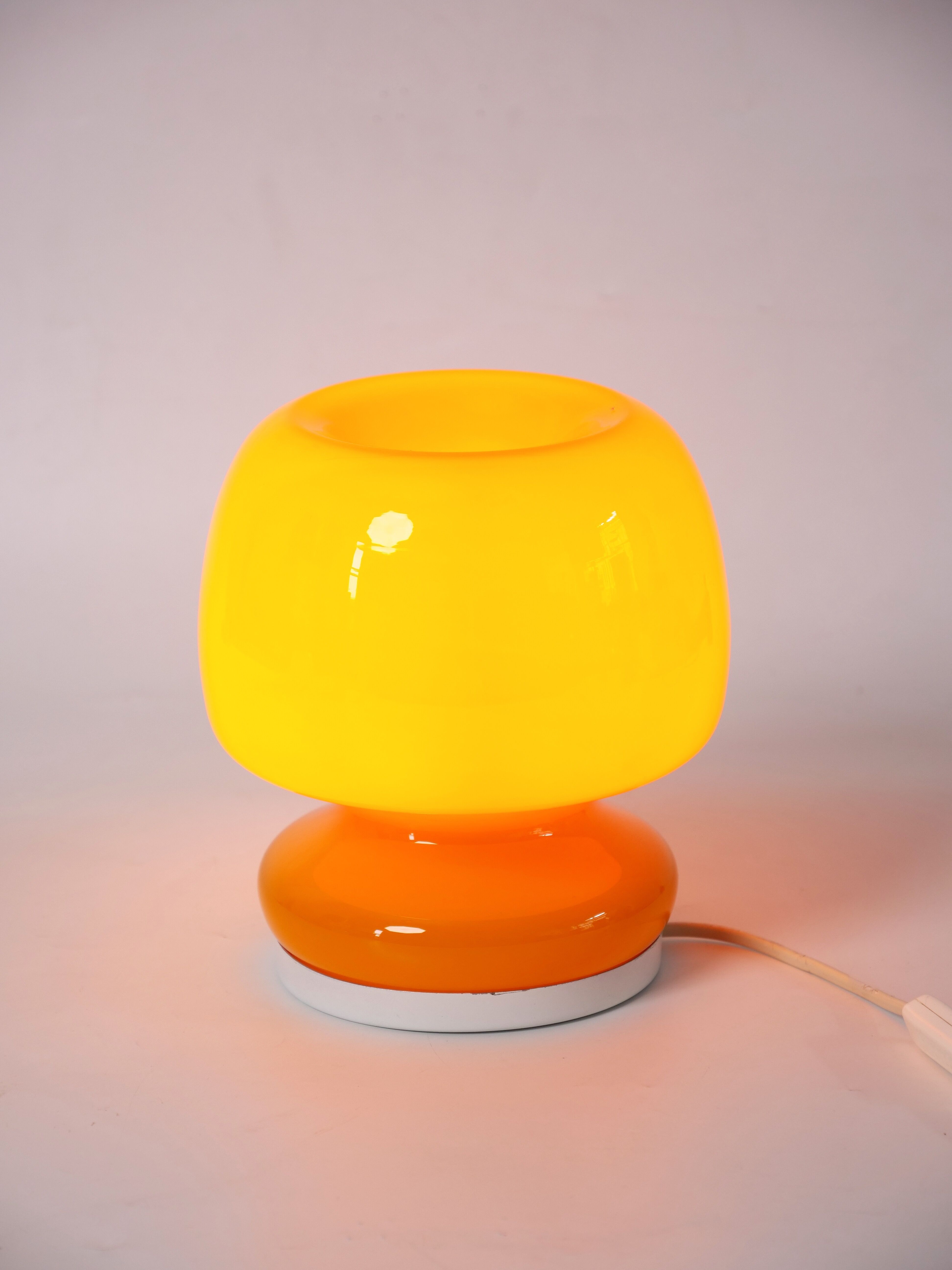Italian opaline lamp vintage orange