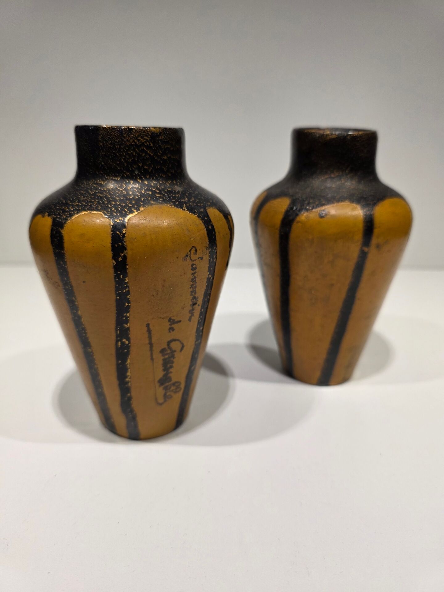 Pair of small ceramic vases early 20th century "Grenoble"