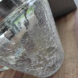 Ice bucket in silver-plated metal and crackled glass