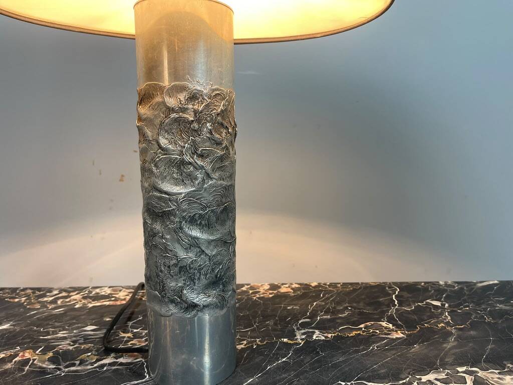 Brutalist Aluminium Table Lamp by Willy Luyckx for Aluclair. Belgium, 1960s
