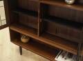 Danish oak display cabinet with lighting and adjustable shelves, 1960s