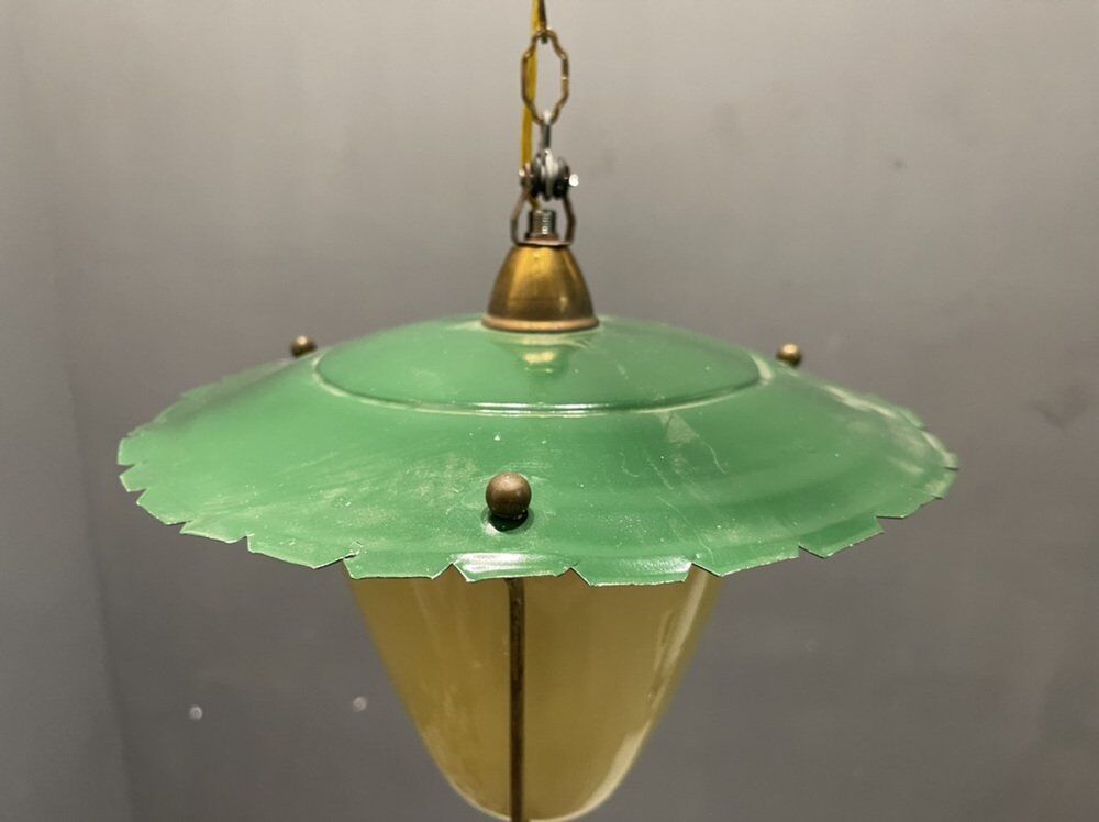 Vintage italian opaline glass lamp, 1950s