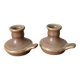 Pair of slow handcrafted stoneware candlesticks, bohemian country decor