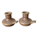 Pair of slow handcrafted stoneware candlesticks, bohemian country decor