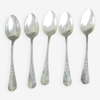 5 christofle spoons laurel channels silver metal