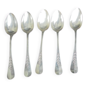 5 christofle spoons laurel channels silver metal