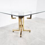 Geometrical brass dining table, 1970s