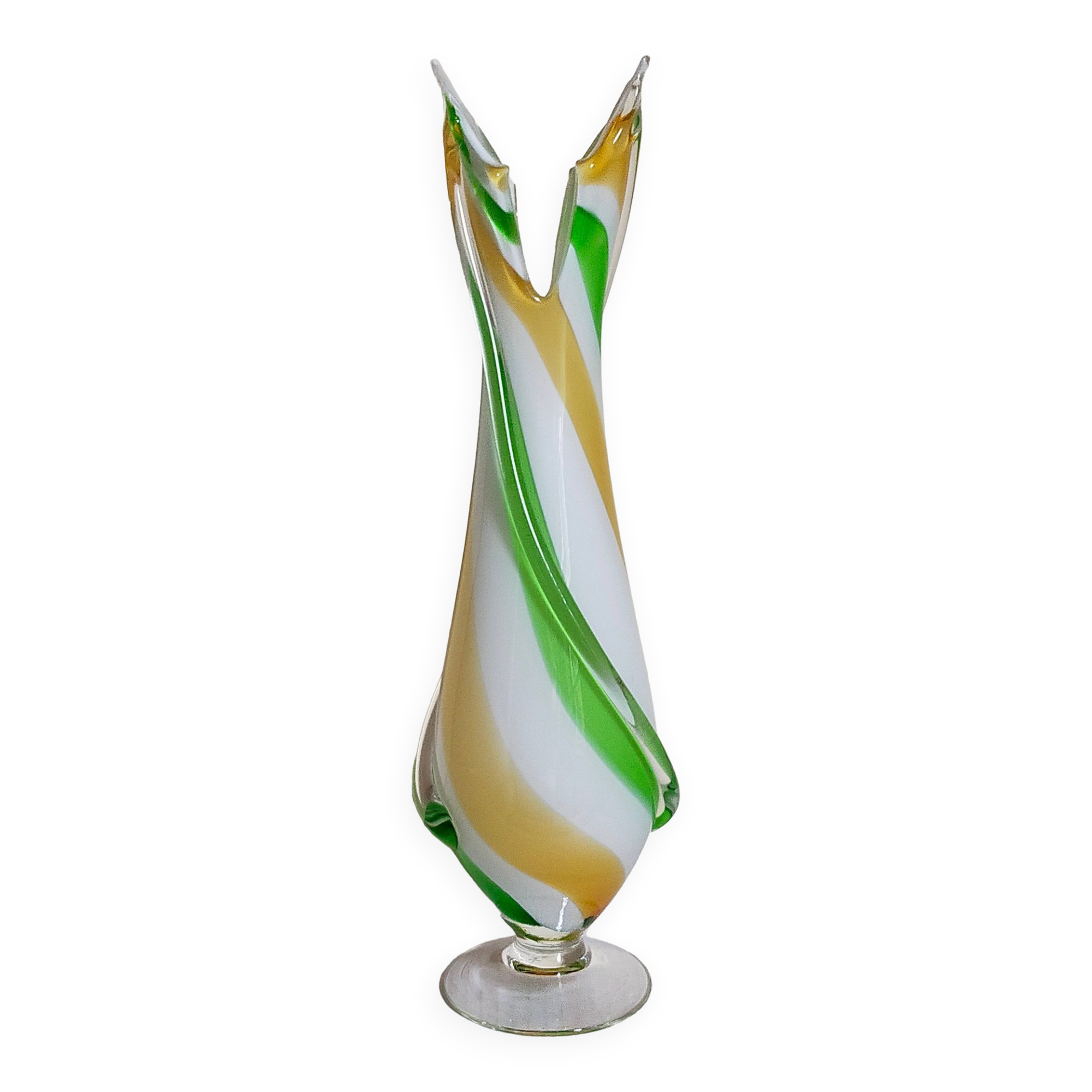 Vintage two-tone glass vase 39 cm