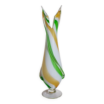Vase de verrier bicolore vintage 39 cm