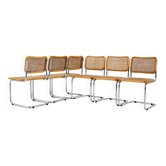 Ensemble de 6 chaises de salle à manger style B32 de Marcel Breuer